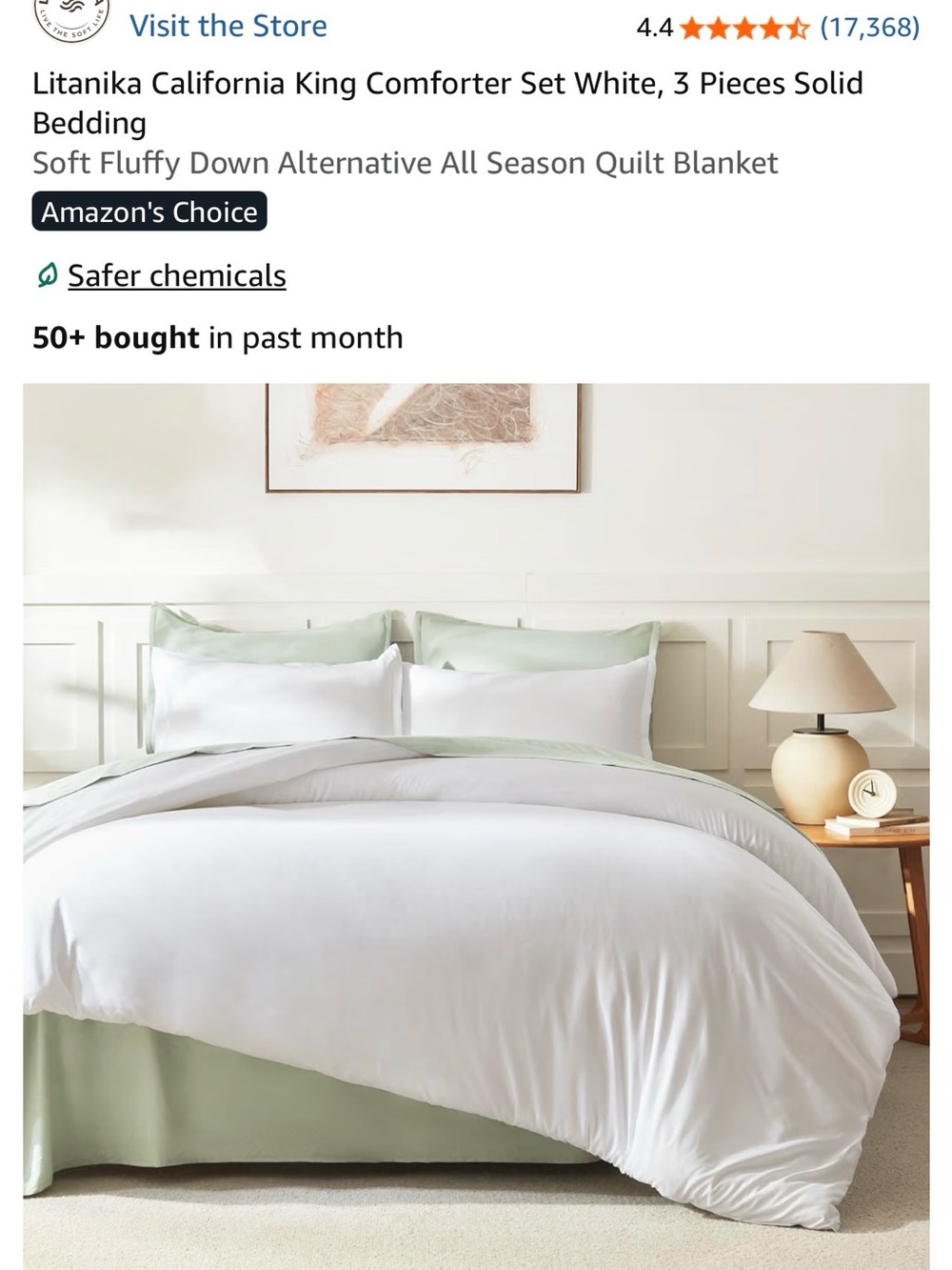 White California King Comforter Set NWT